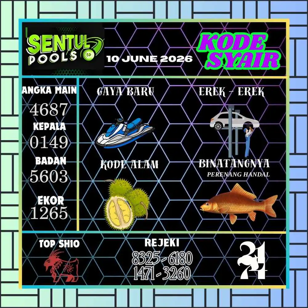Kode Syair Sentul Pools Juni 2026
