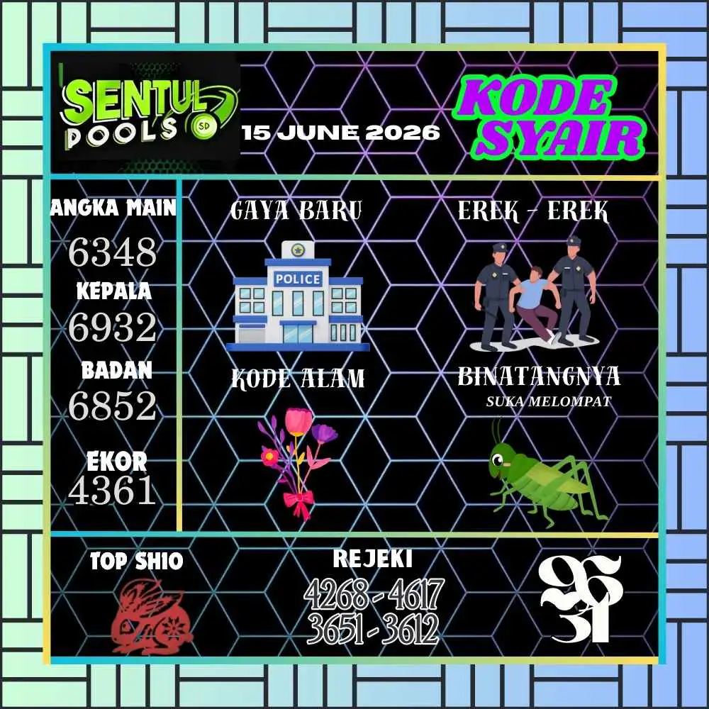 Kode Syair Sentul Pools Juni 2026
