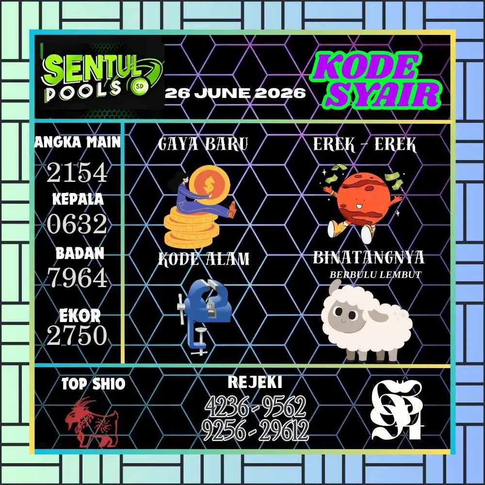 Kode Syair Sentul Pools Juni 2026
