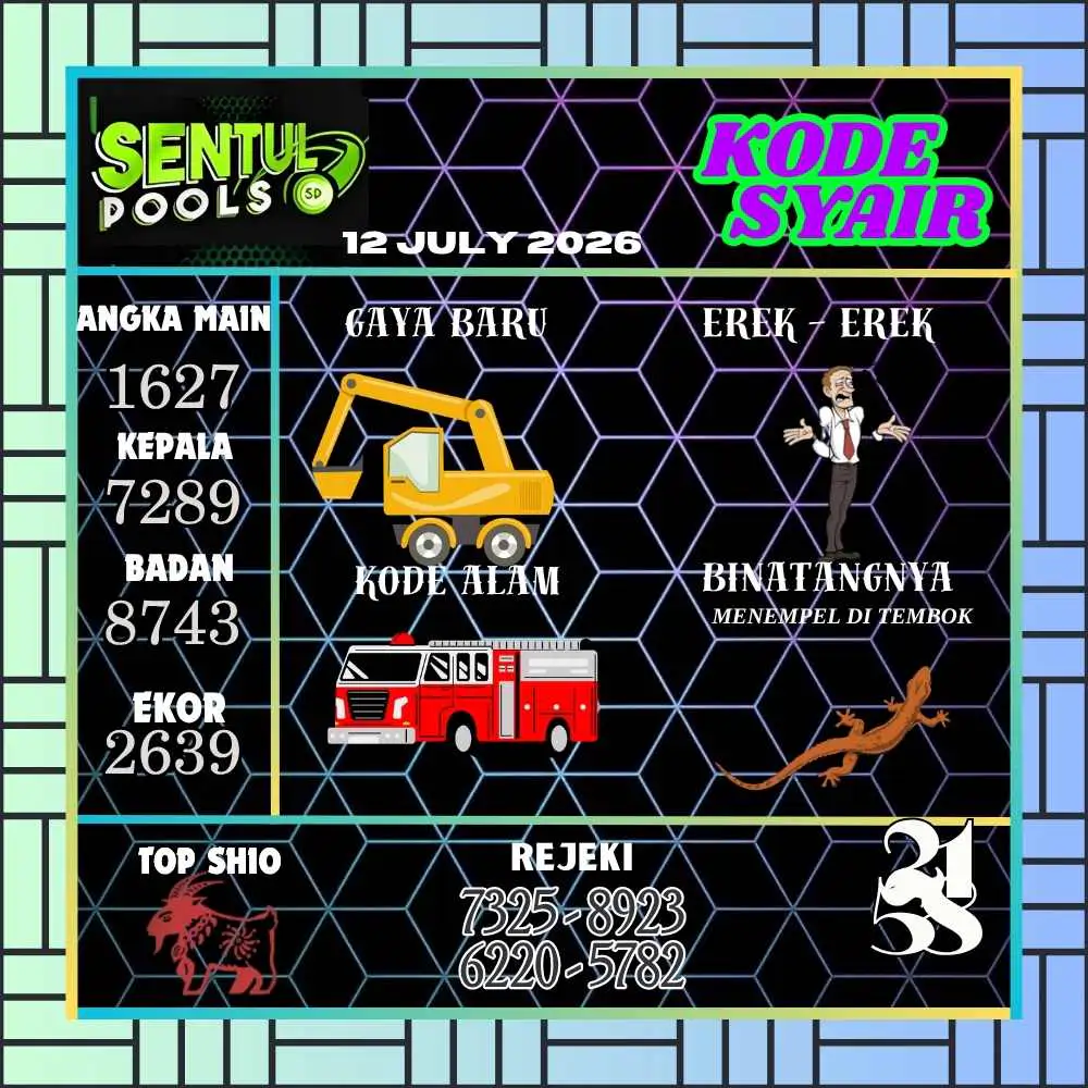 Kode Syair Sentul Pools Juli 2026

