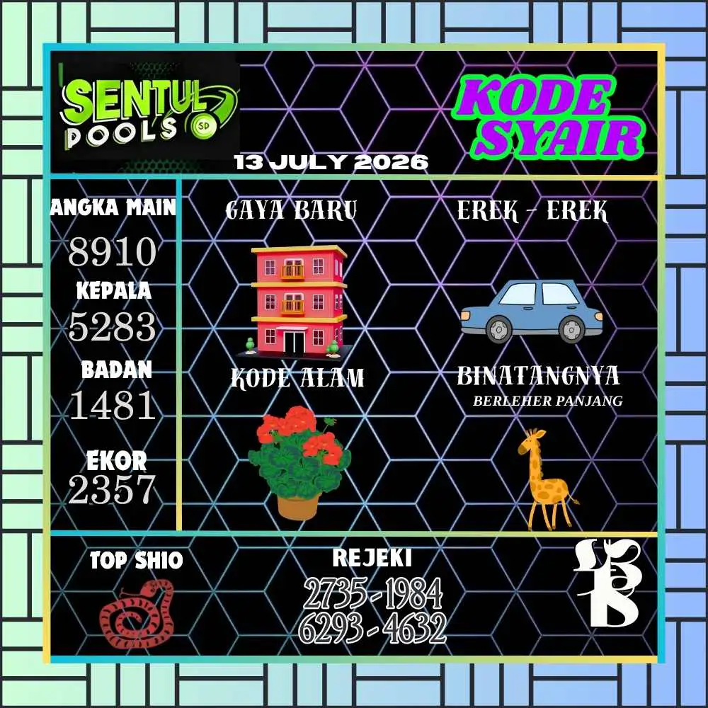 Kode Syair Sentul Pools Juli 2026
