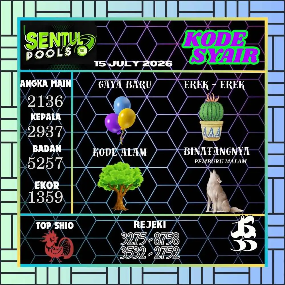 Kode Syair Sentul Pools Juli 2026
