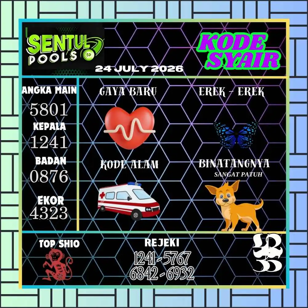 Kode Syair Sentul Pools Juli 2026
