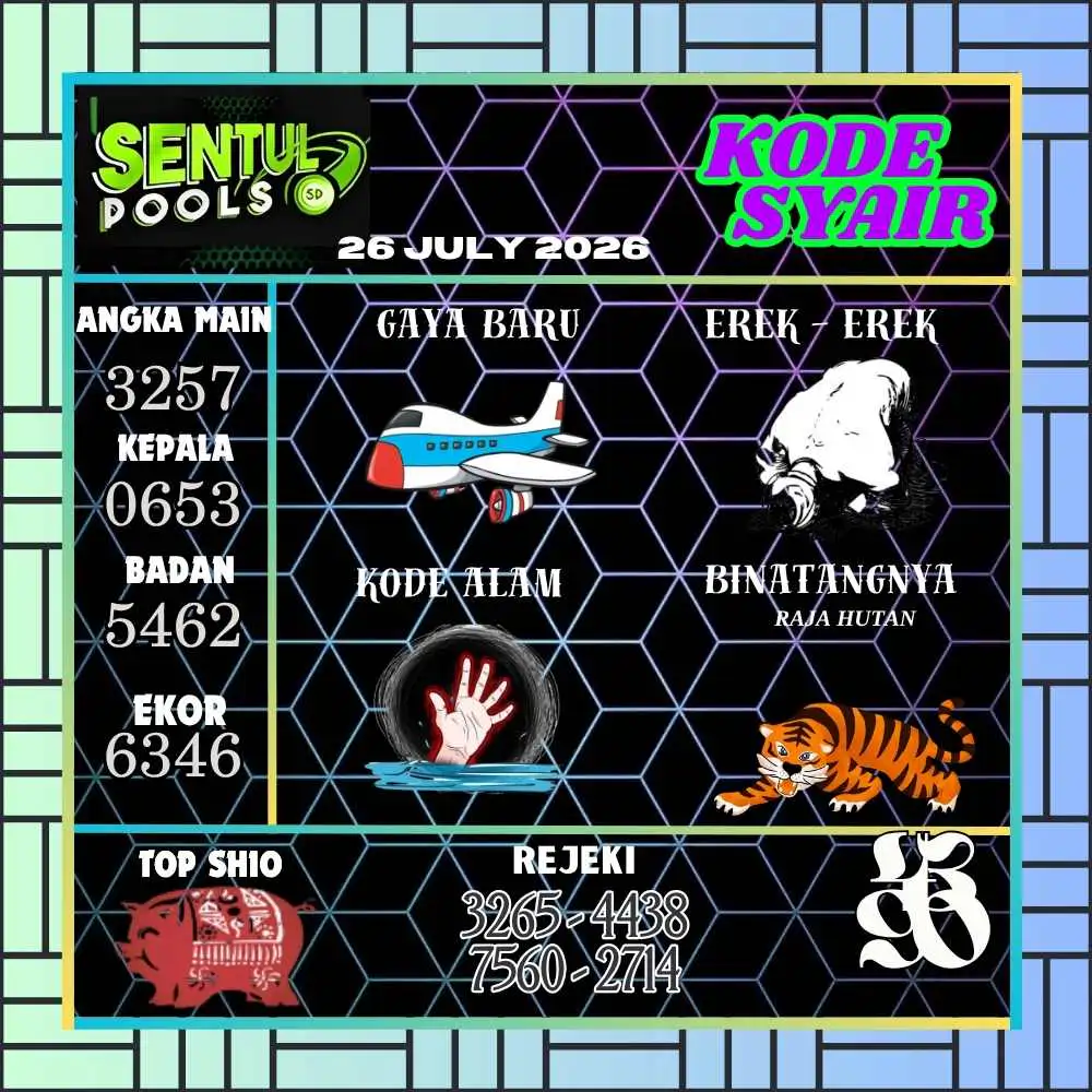 Kode Syair Sentul Pools Juli 2026
