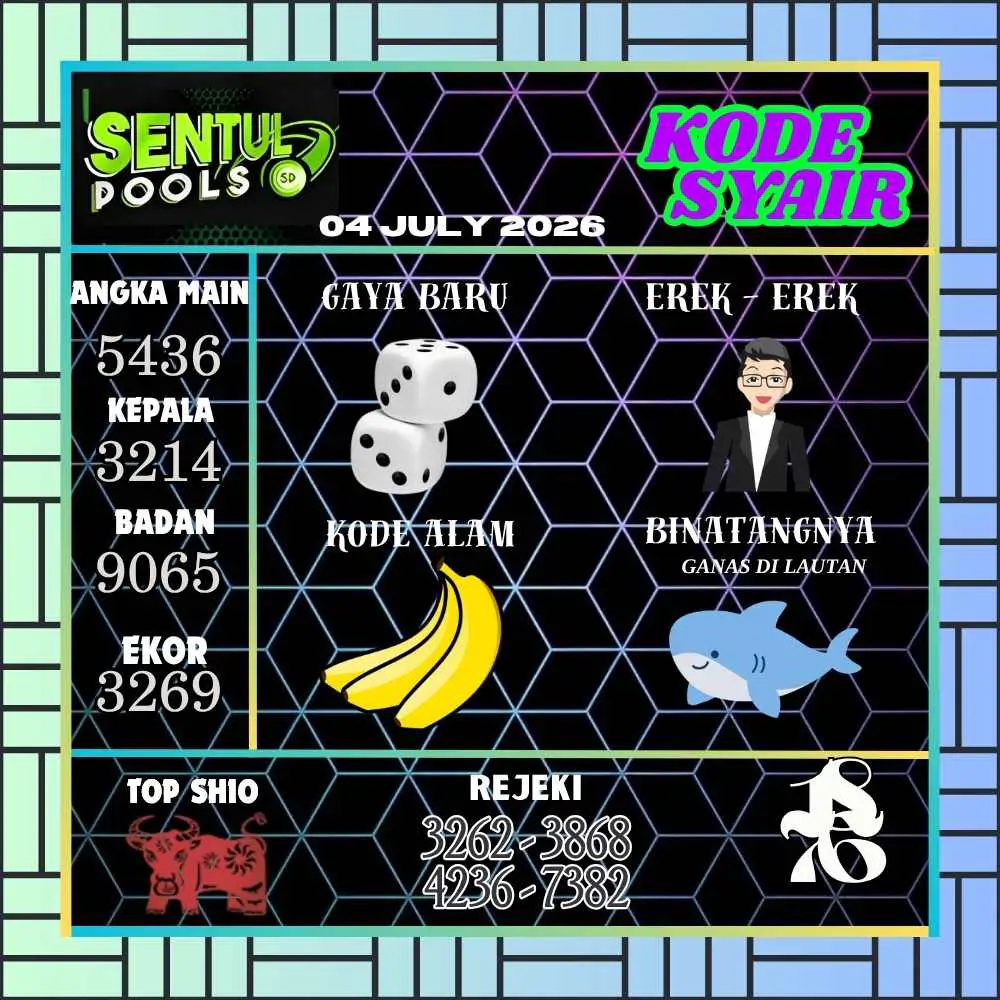 Kode Syair Sentul Pools Juli 2026
