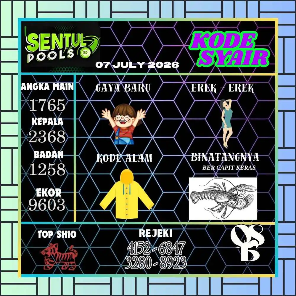 Kode Syair Sentul Pools Juli 2026
