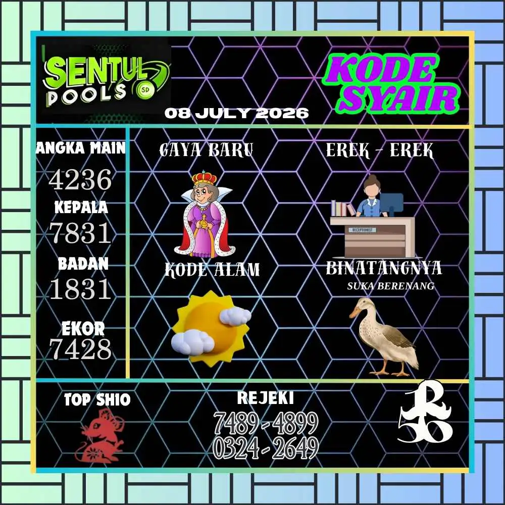 Kode Syair Sentul Pools Juli 2026
